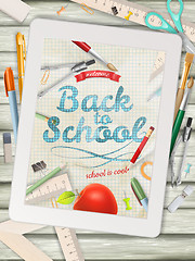 Image showing Back to school illustration with tablet. EPS 10