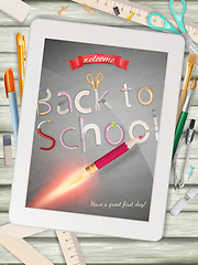 Image showing Back to school illustration with tablet. EPS 10