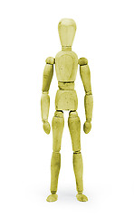 Image showing Wood figure mannequin with bodypaint - Yellow