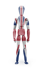 Image showing Wood figure mannequin with flag bodypaint - United Kingdom