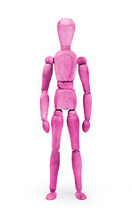 Image showing Wood figure mannequin with bodypaint - Pink