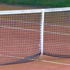 Image showing Net on a tennis court