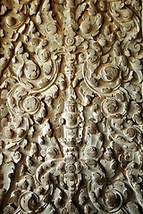 Image showing Sculpted wall at corridor of Angkor Wat, Cambodia