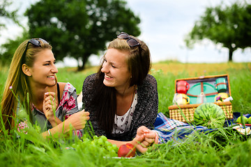 Image showing Best friends having a picnic