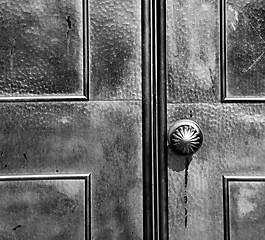 Image showing  traditional   door    in italy   ancian wood and traditional  t