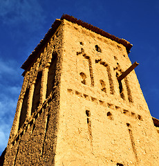 Image showing africa  in histoycal maroc  old construction  and the blue cloud