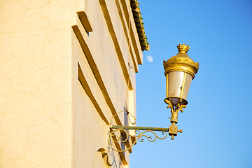 Image showing  street lamp in morocco africa moon