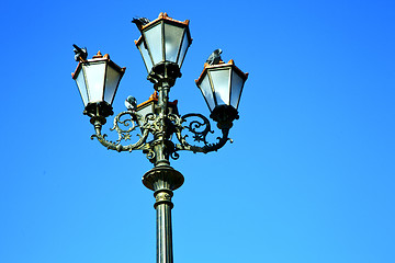 Image showing  street lamp in morocco    sky