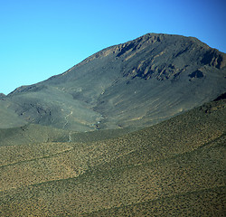 Image showing valley in   africa morocco the atlas dry mountain ground isolate