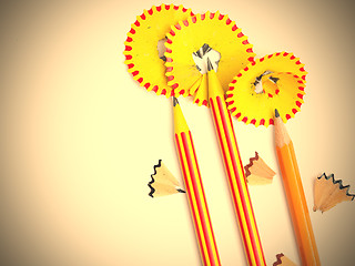 Image showing three pencil flowers