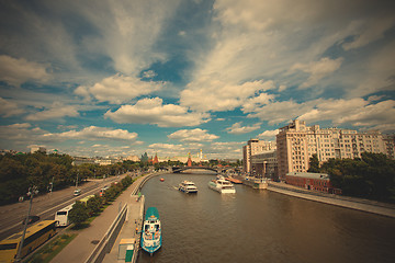 Image showing river and Moscow Kremlin at summer day, Russia