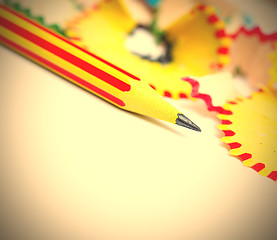 Image showing tip of a striped pencil