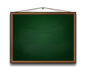 Image showing Green chalkboard in wooden frame. 