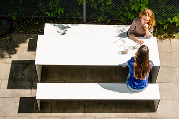 Image showing Businesswomen having coffee break 