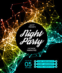 Image showing Night Disco Party Poster Background