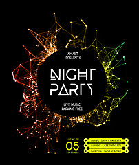 Image showing Night Disco Party Poster Background