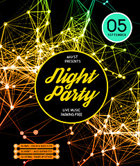 Image showing Night Disco Party Poster Background