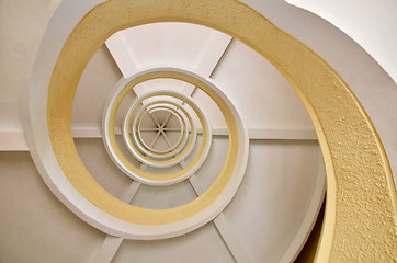 Image showing Spiral Staircase in a Pagoda at Chinese Garden 