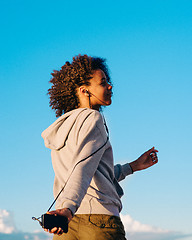 Image showing energetic female smiling 