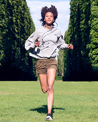 Image showing female running in park