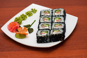 Image showing tobico sushi rolls