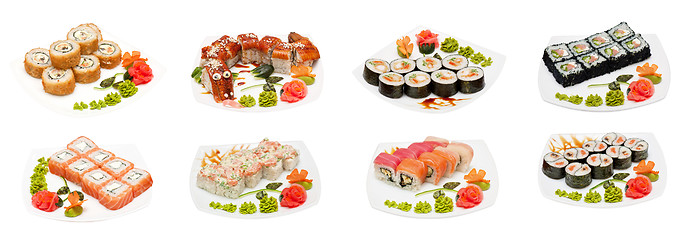 Image showing Set of sushi