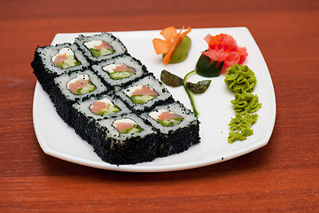 Image showing tobico sushi rolls