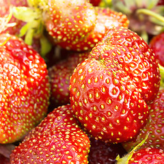 Image showing Natural fresh strawberry macro