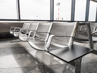 Image showing A picture of new benches at the airport