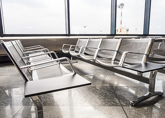 Image showing A picture of new benches at the airport