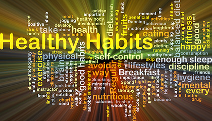 Image showing Healthy habits background concept glowing