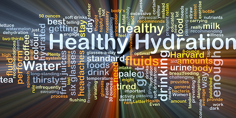 Image showing Healthy hydration background concept glowing