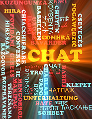 Image showing Chat multilanguage wordcloud background concept glowing