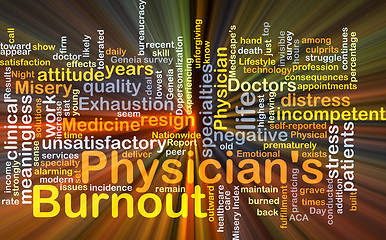 Image showing Physician’s burnout background concept glowing