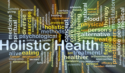 Image showing Holistic health background concept glowing