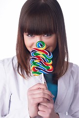 Image showing Pretty girl with candy
