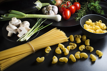 Image showing Pasta with ingredients