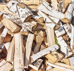 Image showing birch firewood