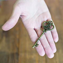 Image showing hand with key