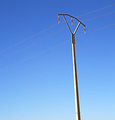 Image showing   utility pole in africa morocco energy and distribution pylon