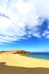 Image showing white coast lanzarote  in spain    water  and summer 