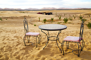 Image showing   and seat in   morocco    africa yellow sand