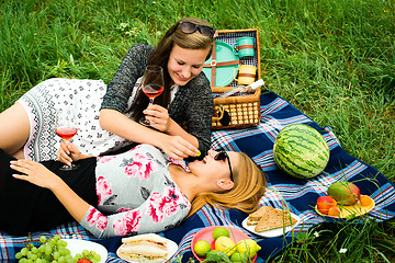 Image showing Best friends having a picnic