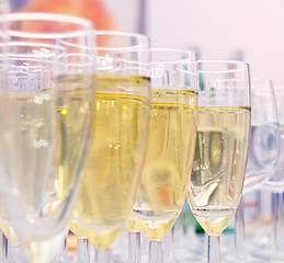 Image showing glasses of champagne on the table