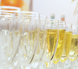 Image showing glasses of champagne on the table