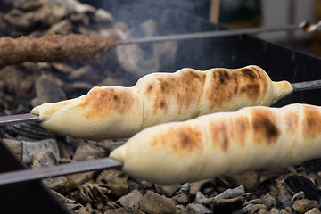 Image showing cooking meat on the coals