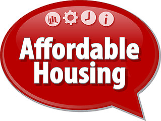 Image showing Affordable housing Business term speech bubble illustration
