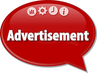 Image showing Advertisement Business term speech bubble illustration