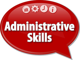 Image showing Administrative Skills Business term speech bubble illustration