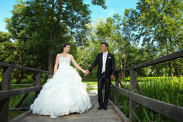 Image showing Wedding photo of newlyweds